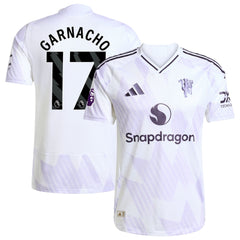 Alejandro Garnacho Manchester United adidas 2025/26 Away Player Jersey - White