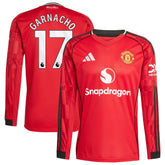 Alejandro Garnacho Manchester United adidas Home 2025/26 Player Long Sleeve Jersey - Red