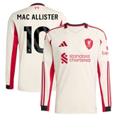 Alexis Mac Allister Liverpool adidas 2025/26 Away Long Sleeve Player Jersey - White