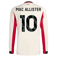 Alexis Mac Allister Liverpool adidas 2025/26 Away Long Sleeve Player Jersey - White