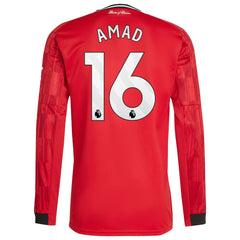 Amad Diallo Manchester United adidas Home 2025/26 Player Long Sleeve Jersey - Red
