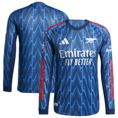 Arsenal adidas 2025/26 Away Long Sleeve Jersey with Patch - Blue