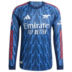 Arsenal adidas 2025/26 Away Long Sleeve Jersey with Patch - Blue
