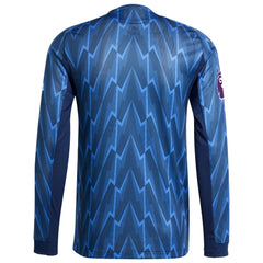 Arsenal adidas 2025/26 Away Long Sleeve Jersey with Patch - Blue