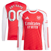 Arsenal adidas 2025/26 Home Long Sleeve Custom Jersey - Red
