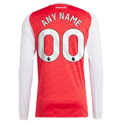 Arsenal adidas 2025/26 Home Long Sleeve Custom Jersey - Red