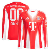 Bayern Munich adidas 2025/26 Home Long Sleeve Custom Jersey - Red