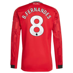 Bruno Fernandes Manchester United adidas Home 2025/26 Player Long Sleeve Jersey - Red