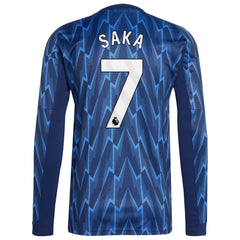 Bukayo Saka Arsenal adidas 2025/26 Away Long Sleeve Player Jersey - Blue