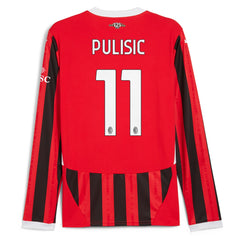Christian Pulisic AC Milan Puma 2024/25 Home Long Sleeve Player Jersey - Red
