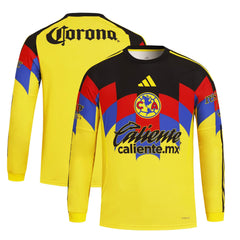 Club America adidas 2025/26 Home Long Sleeve Jersey - Yellow