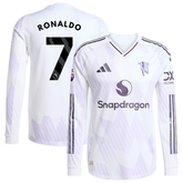 Cristiano Ronaldo Manchester United adidas 2025/26 Away Long Sleeve Player Jersey - White