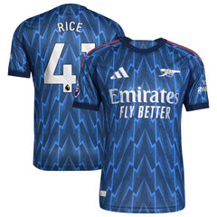 Declan Rice Arsenal adidas 2025/26 Away Player Jersey - Blue
