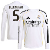 Jude Bellingham Real Madrid adidas 2025/26 Home Long Sleeve Jersey - White