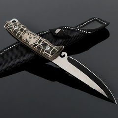 Knife Stainless Steel Fixed Blade Wood Handle For Hunting