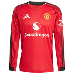 Kobbie Mainoo Manchester United adidas Home 2025/26 Player Long Sleeve Jersey - Red