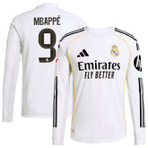 Kylian Mbappé Real Madrid adidas 2025/26 Home Long Sleeve Jersey - White
