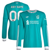 Liverpool adidas 2025/26 Third Long Sleeve Custom Jersey - Green