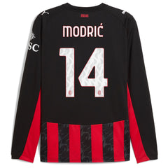 Luka Modric AC Milan Puma 2025/26 Home Long Sleeve Jersey - Red
