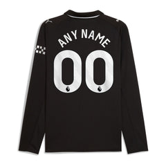 Manchester City Puma 2025/26 Away Long Sleeve Custom Jersey - Black