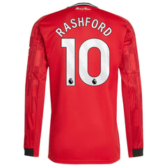 Marcus Rashford Manchester United adidas Home 2025/26 Player Long Sleeve Jersey - Red