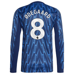 Martin Ødegaard Arsenal adidas 2025/26 Away Long Sleeve Player Jersey - Blue