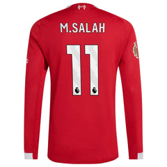 Mohamed Salah Liverpool 2025/26 Home Long Sleeve Jersey - Red