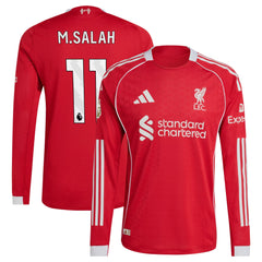 Mohamed Salah Liverpool 2025/26 Home Long Sleeve Jersey - Red