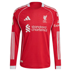Mohamed Salah Liverpool 2025/26 Home Long Sleeve Jersey - Red