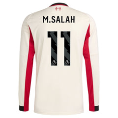 Mohamed Salah Liverpool adidas 2025/26 Away Long Sleeve Player Jersey - White