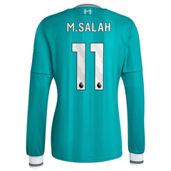 Mohamed Salah Liverpool adidas 2025/26 Third Long Sleeve Player Jersey - Green