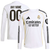 Real Madrid adidas 2025/26 Home Long Sleeve Custom Jersey - White
