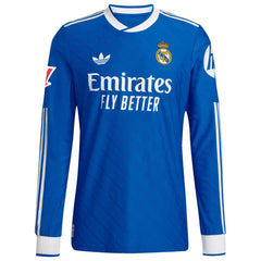 Real Madrid adidas 2025/26 Third Long Sleeve Custom Jersey - Blue