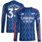 Riccardo Calafiori Arsenal adidas 2025/26 Away Long Sleeve Player Jersey - Blue