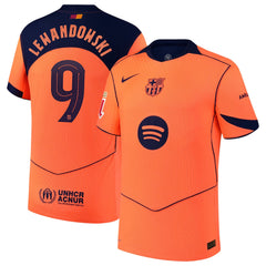 Robert Lewandowski Barcelona Nike 2025/26 Third Player Jersey - Orange