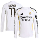 Rodrygo Real Madrid adidas 2025/26 Home Long Sleeve Jersey - White