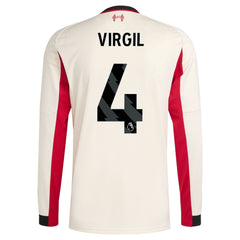 Virgil van Dijk Liverpool adidas 2025/26 Away Long Sleeve Player Jersey - White