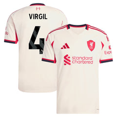 Virgil van Dijk Liverpool adidas 2025/26 Away Player Jersey - White
