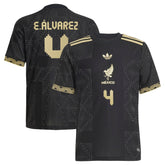 Adidas Edson Alvarez Mexico Jersey 2025 black with gold accents and player name number