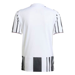 Back view of Juventus 2025 Home Adidas Custom Jersey in white with black stripes on sleeves and lower back