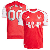 Arsenal 2025 home Custom jersey by adidas in red and white with Emirates Fly Better logo