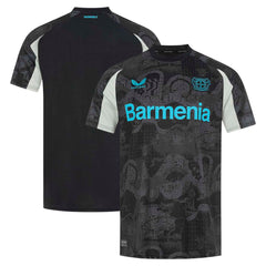 Castore Bayer Leverkusen 2024-25 third shirt in black with blue logo and sponsor branding