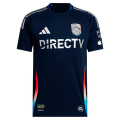 adidas Hirving Lozano San Diego FC jersey in navy blue with DIRECTV logo and team crest