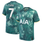 Nike Son Heung-Min Tottenham jersey 2025 in green with AIA sponsor and number 7 on back