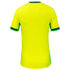 Back view of Nike Washington Spirit 2025 Shockwave Kit yellow soccer jersey with green accents