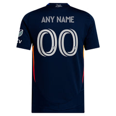 Back view of San Diego FC adidas 2025 jersey in navy with customizable name and number 00
