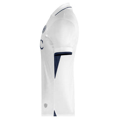 EA7 SSC Napoli 2024 2025 away jersey in white with navy blue accents side view