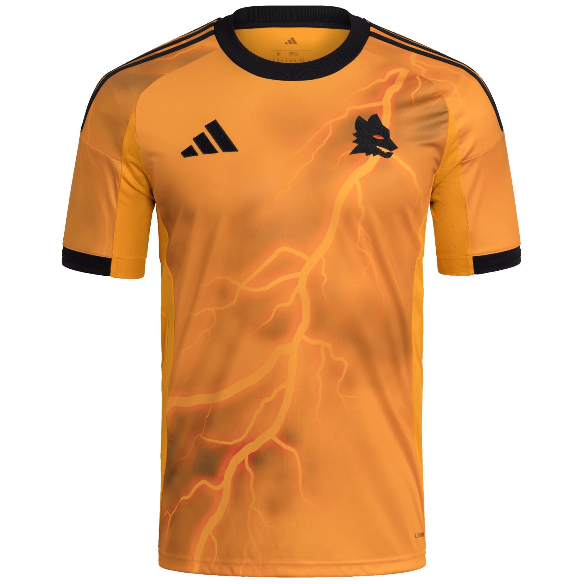 AS Roma adidas 2025/26 Away Custom Jersey – Authentic Short Sleeve - Orange