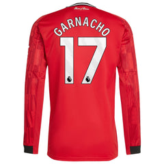 Alejandro Garnacho Manchester United adidas Home 2025/26 Player Long Sleeve Jersey - Red