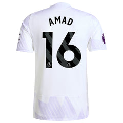 Amad Diallo Manchester United adidas 2025/26 Away Player Jersey - White